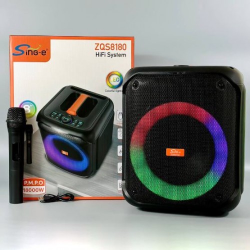 Портативна акумуляторна Bluetooth колонка Sing-E ZQS8180, 40 Вт, 1×8", висота 34 см, з мікрофоном
