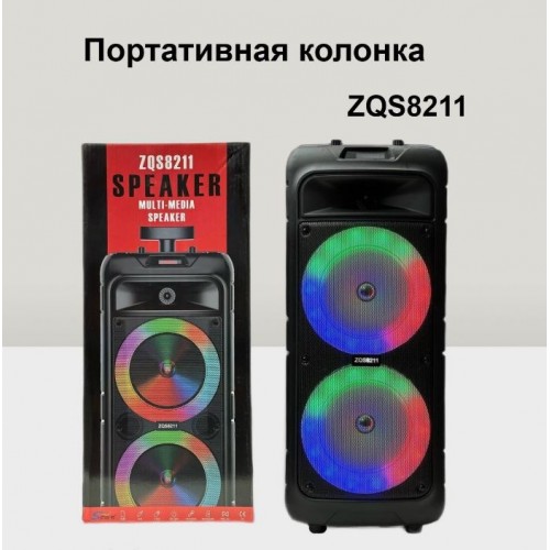 Портативна акумуляторна Bluetooth колонка Sing-E ZQS8211, 40 Вт, 2×8", висота 72 см, з 1 мікрофоном