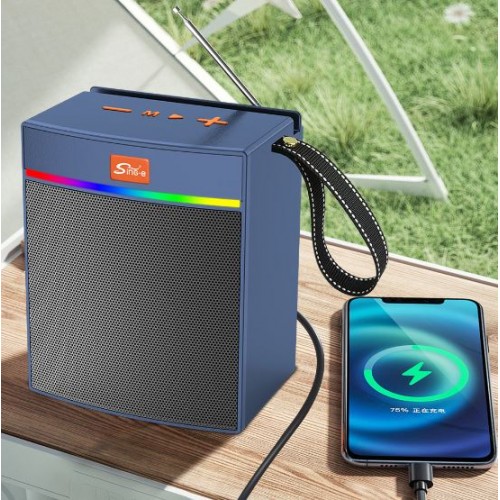 Портативна акумуляторна Bluetooth колонка-радіо Sing-E ZQS-822, 25 Вт, 1х4", висота 22 см