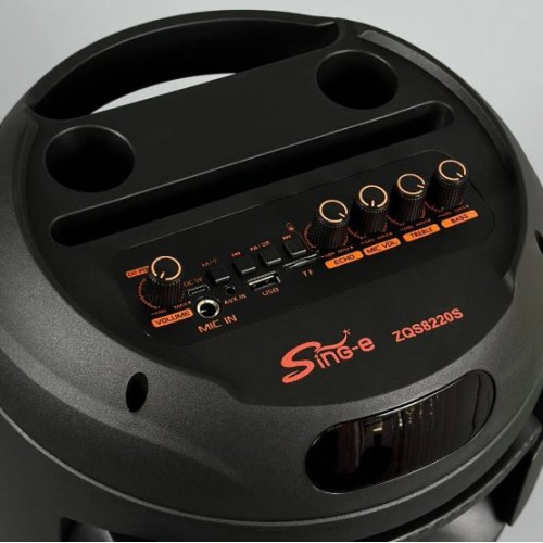 Портативна акумуляторна Bluetooth колонка Sing-E ZQS8220S, 40 Вт, 2×8", висота 80 см, з 1 мікрофоном