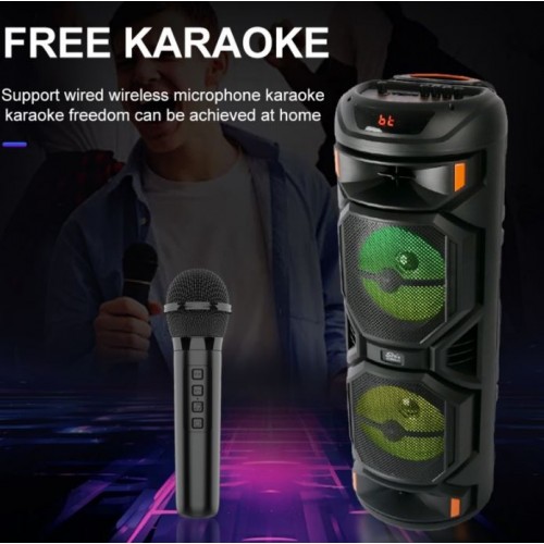 Портативна акумуляторна Bluetooth колонка Sing-E ZQS8221, 60 Вт, 2×8", висота 80 см, з 1 мікрофоном