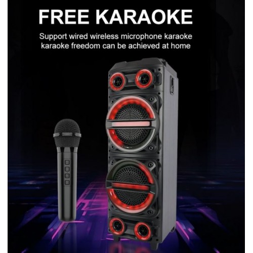 Портативна акумуляторна Bluetooth колонка Sing-E ZQS8231, 60 Вт, 2×8", висота 90 см, з 2 мікрофонами