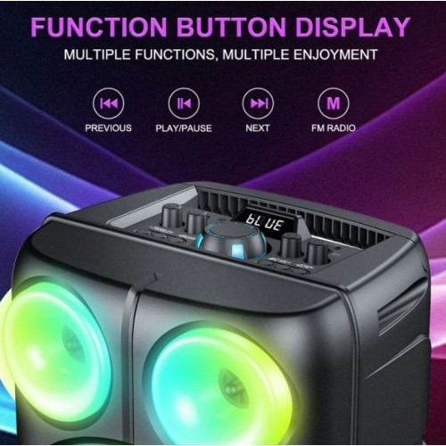 Портативна акумуляторна Bluetooth колонка Sing-E ZQS8238, 40 Вт, 2×8", висота 76 см, з 2 мікрофонами