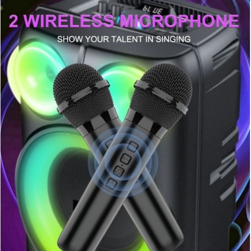 Портативна акумуляторна Bluetooth колонка Sing-E ZQS8238, 40 Вт, 2×8", висота 76 см, з 2 мікрофонами