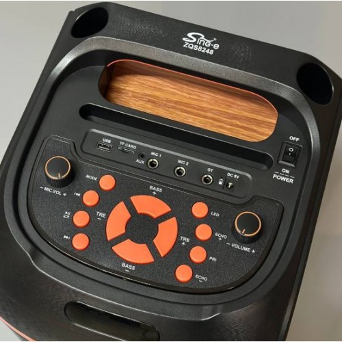 Портативна акумуляторна Bluetooth колонка Sing-E ZQS8248, 50 Вт, 2×8", висота 77 см, з 2 мікрофонами