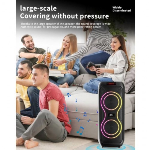 Портативна акумуляторна Bluetooth колонка Sing-E ZQS8255, 40 Вт, 2×8", висота 48 см, з 1 мікрофоном