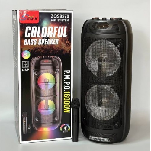 Портативна акумуляторна Bluetooth колонка Sing-E ZQS8270, 40 Вт, 2×8", висота 66 см, з 1 мікрофоном