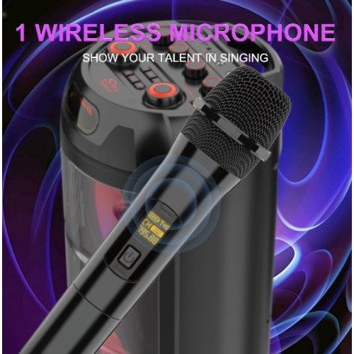 Портативна акумуляторна Bluetooth колонка Sing-E ZQS8270, 40 Вт, 2×8", висота 66 см, з 1 мікрофоном