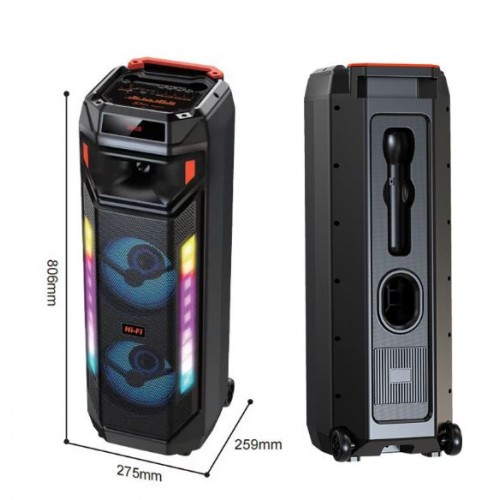 Портативна акумуляторна Bluetooth колонка Sing-E ZQS8271, 40 Вт, 2×8", висота 81 см, з 1 мікрофоном