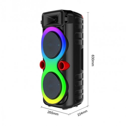 Портативна акумуляторна Bluetooth колонка Sing-E ZQS8275, 40 Вт, 2×8", висота 63 см, з 1 мікрофоном