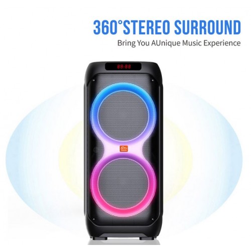 Портативна акумуляторна Bluetooth колонка Sing-E ZQS8280, 60 Вт, 2×8", висота 74 см, з 1 мікрофоном
