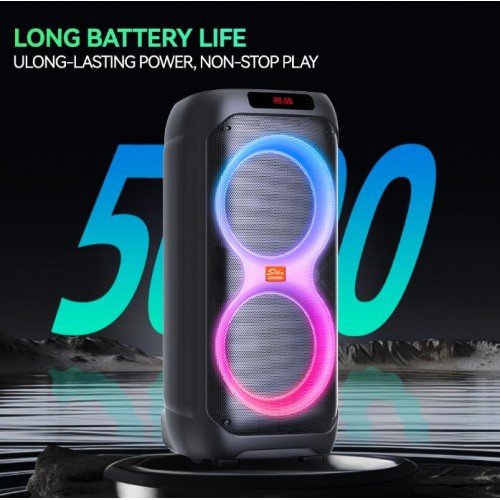 Портативна акумуляторна Bluetooth колонка Sing-E ZQS8280, 60 Вт, 2×8", висота 74 см, з 1 мікрофоном