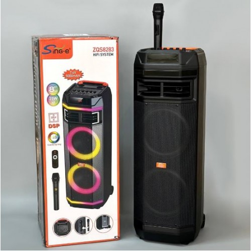 Портативна акумуляторна Bluetooth колонка Sing-E ZQS8283, 50 Вт, 2×8", висота 81 см, з 1 мікрофоном