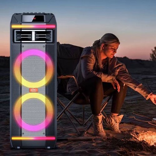Портативна акумуляторна Bluetooth колонка Sing-E ZQS8283, 50 Вт, 2×8", висота 81 см, з 1 мікрофоном