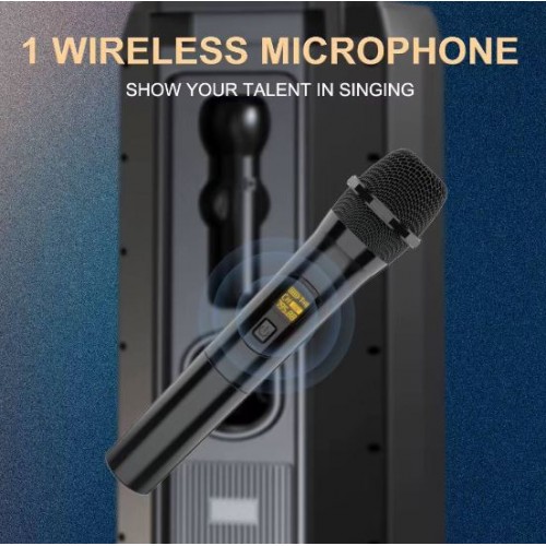 Портативна акумуляторна Bluetooth колонка Sing-E ZQS8283, 50 Вт, 2×8", висота 81 см, з 1 мікрофоном