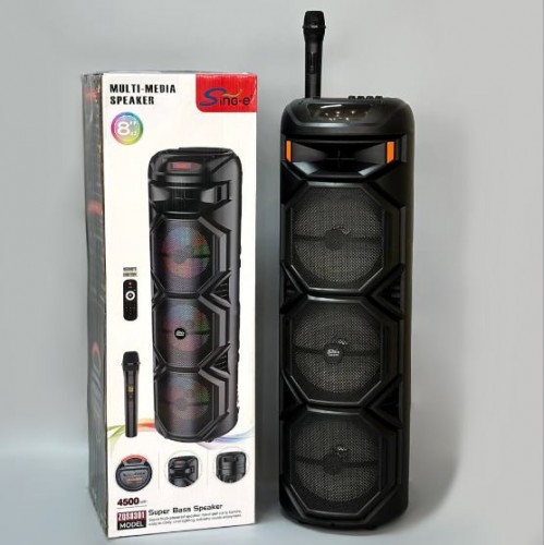 Портативна акумуляторна Bluetooth колонка Sing-E ZQS8301, 60 Вт, 3×8", висота 90 см, з мікрофоном