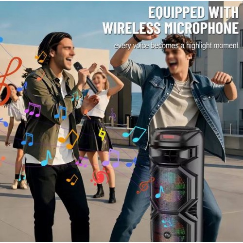 Портативна акумуляторна Bluetooth колонка Sing-E ZQS8301, 60 Вт, 3×8", висота 90 см, з мікрофоном