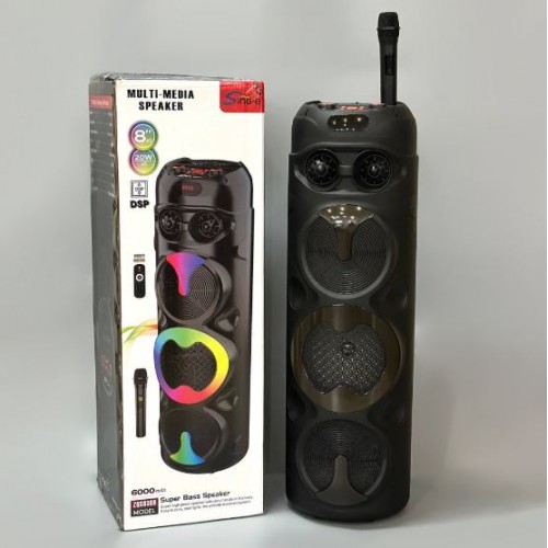 Портативна акумуляторна Bluetooth колонка Sing-E ZQS8309, 60 Вт, 3×8", висота 92 см, з мікрофоном
