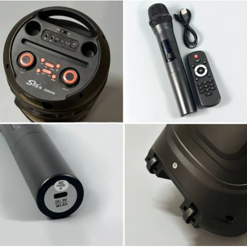 Портативна акумуляторна Bluetooth колонка Sing-E ZQS8309, 60 Вт, 3×8", висота 92 см, з мікрофоном