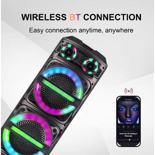 Портативна акумуляторна Bluetooth колонка Sing-E ZQS8315, 120 Вт, 3×8", висота 130 см, з 2 мікрофонами