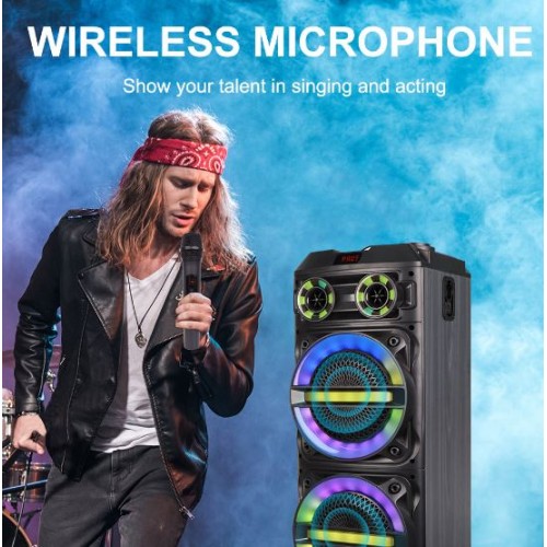 Портативна акумуляторна Bluetooth колонка Sing-E ZQS8315, 120 Вт, 3×8", висота 130 см, з 2 мікрофонами