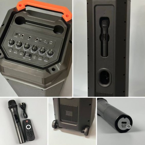 Портативна акумуляторна Bluetooth колонка Sing-E ZQS8316, 75 Вт, 3×8", висота 90 см, з мікрофоном