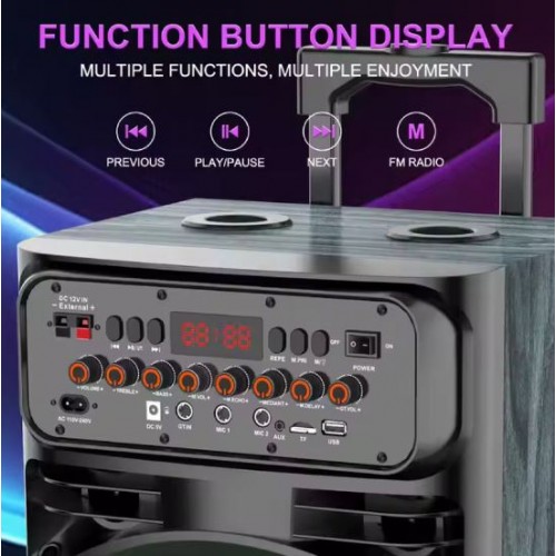 Портативна акумуляторна Bluetooth колонка Sing-E JQS9033, 60 Вт, 2×10", висота 90 см, з 2 мікрофонами
