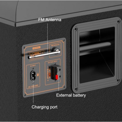 Портативна акумуляторна Bluetooth колонка Sing-E JQS9055, 100 Вт, 2×12", висота 128 см, з 2 мікрофонами