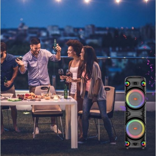 Портативна акумуляторна Bluetooth колонка Sing-E JQS9055, 100 Вт, 2×12", висота 128 см, з 2 мікрофонами