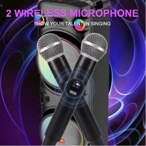 Портативна акумуляторна Bluetooth колонка Sing-E JQS9055, 100 Вт, 2×12", висота 128 см, з 2 мікрофонами
