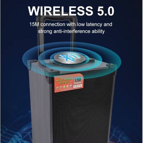 Портативна акумуляторна Bluetooth колонка Sing-E ZQS908S, 40 Вт, 1×8", висота 41 см, з мікрофоном