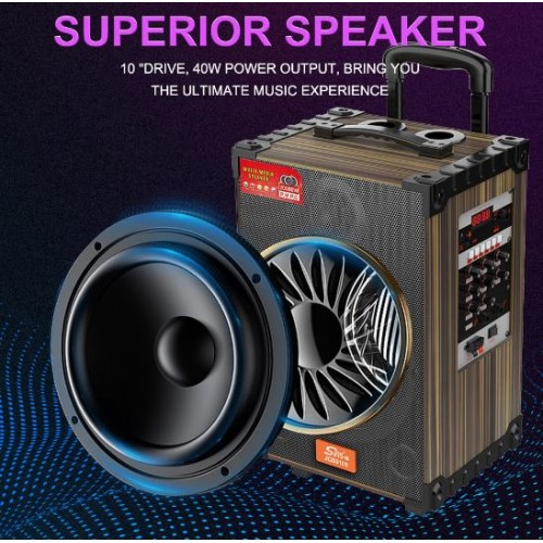 Портативна акумуляторна Bluetooth колонка Sing-E JQS910S, 50 Вт, 1×10", висота 50 см, з 2 мікрофонами