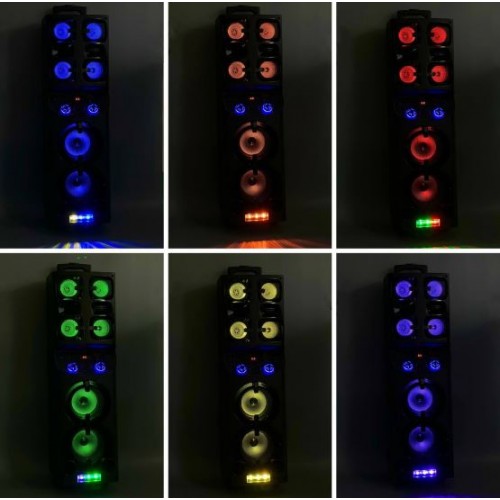 Портативна акумуляторна Bluetooth колонка Sing-E JQS9602, 60 Вт, 2×6.5", висота 100 см, з 2 мікрофонами