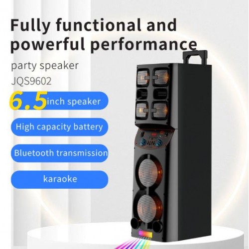 Портативна акумуляторна Bluetooth колонка Sing-E JQS9602, 60 Вт, 2×6.5", висота 100 см, з 2 мікрофонами