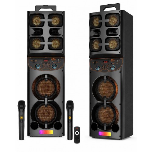 Портативна акумуляторна Bluetooth колонка Sing-E JQS9602, 60 Вт, 2×6.5", висота 100 см, з 2 мікрофонами
