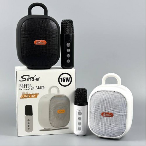 Портативна акумуляторна Bluetooth колонка Sing-E CQS D21, 15 Вт, 1×2.5", висота 16 см, з мікрофоном