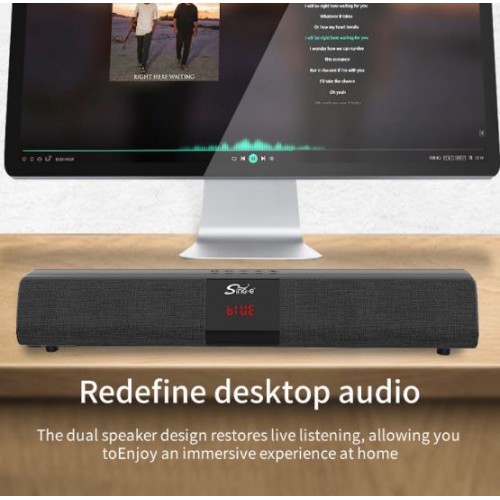 Портативна акумуляторна Bluetooth колонка саундбар Sing-E CQS R35, 20 Вт, 2х2", висота 8 см