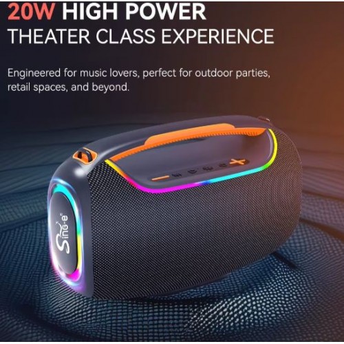 Портативна акумуляторна Bluetooth колонка Sing-E ZQS P200, 60 Вт, 2х3" + 2х1.35", висота 19 см