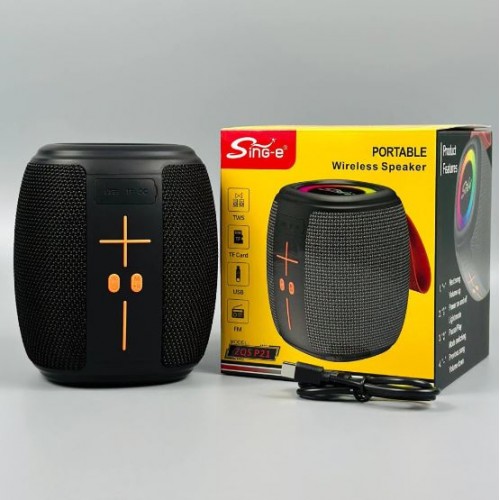 Портативна акумуляторна Bluetooth колонка водонепроникна Sing-E ZQS P21 IPX4, 5 Вт, 1х3", висота 13 см
