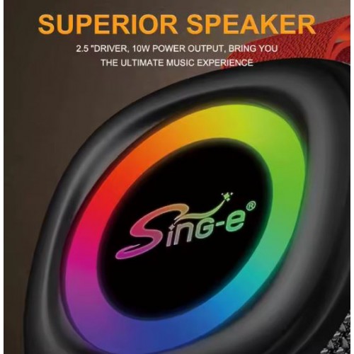 Портативна акумуляторна Bluetooth колонка водонепроникна Sing-E ZQS P21 IPX4, 5 Вт, 1х3", висота 13 см