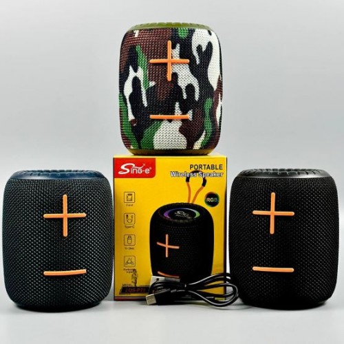 Портативна акумуляторна Bluetooth колонка водонепроникна Sing-E ZQS P22 IPX3, 8 Вт, 1х2", висота 11 см