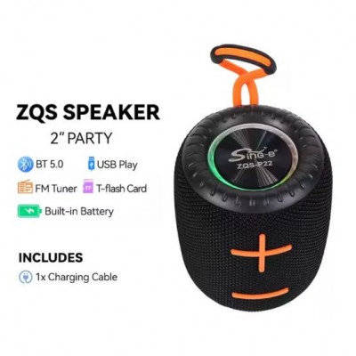 Портативна акумуляторна Bluetooth колонка водонепроникна Sing-E ZQS P22 IPX3, 8 Вт, 1х2", висота 11 см