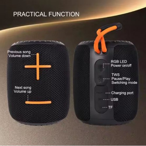 Портативна акумуляторна Bluetooth колонка водонепроникна Sing-E ZQS P22 IPX3, 8 Вт, 1х2", висота 11 см