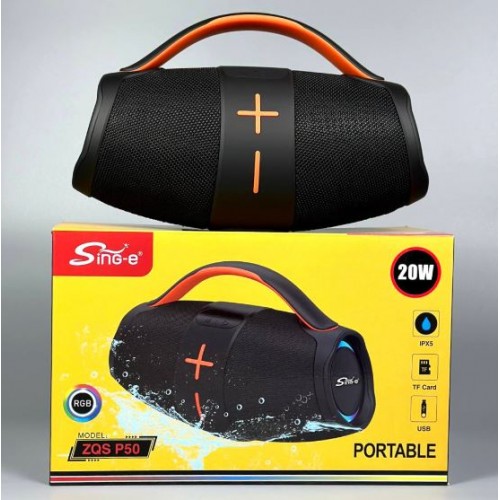 Портативна акумуляторна Bluetooth колонка Sing-E ZQS P50, 20 Вт, 2х2.5", висота 19 см