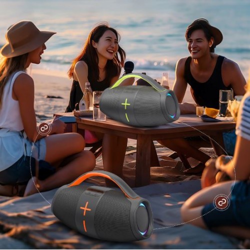 Портативна акумуляторна Bluetooth колонка Sing-E ZQS P50, 20 Вт, 2х2.5", висота 19 см