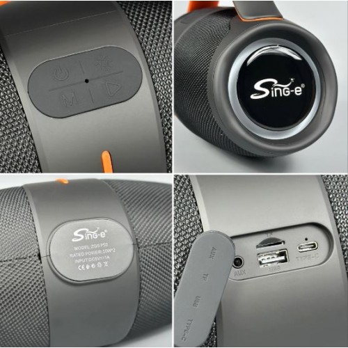 Портативна акумуляторна Bluetooth колонка Sing-E ZQS P50, 20 Вт, 2х2.5", висота 19 см