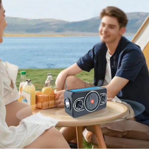 Портативна акумуляторна Bluetooth колонка із сонячною панеллю+ліхтар Sing-E ZQS-T01, 8 Вт, 1х2.25", висота 17 см