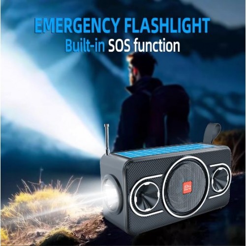Портативна акумуляторна Bluetooth колонка із сонячною панеллю+ліхтар Sing-E ZQS-T01, 8 Вт, 1х2.25", висота 17 см