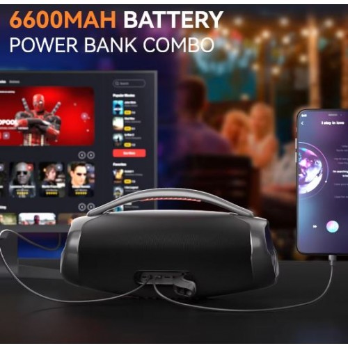 Портативна акумуляторна Bluetooth колонка Sing-E ZQS-X6, 100 Вт, 2х4" + 2х2", висота 26 см, з 2 мікрофонами