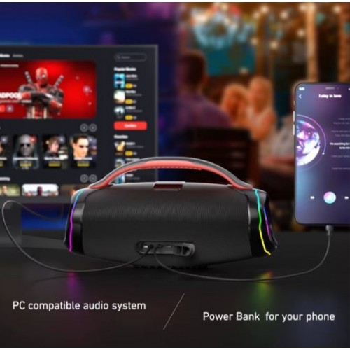 Портативна акумуляторна Bluetooth колонка Sing-E ZQS-X8, 100 Вт, 2х4" + 2х2", висота 26 см, з 2 мікрофонами